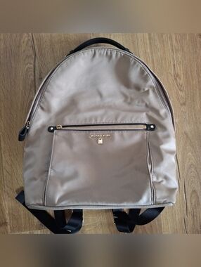 Michael Kors Taupe Nylon Backpack with Gold Hardware